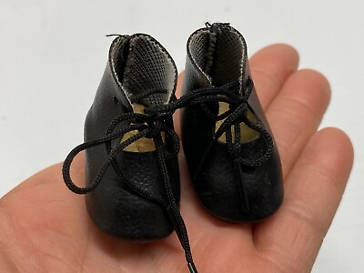 #ad VINTAGE Antique DOLL Accessories Doll Shoes old stock cute style BLACK #N 2 $4.99