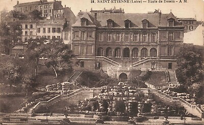 #ad Postcard France Saint Étienne Loire Drawing School Ecole de Dessin Mansion Arts $5.98