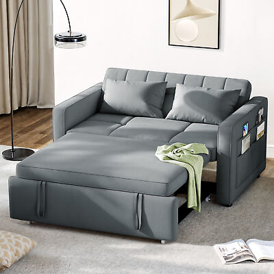 #ad Modern Convertible Comfy Sleeper Sofa 3 in 1 Pull Out Bed Sofa Loveseat Couch $280.44