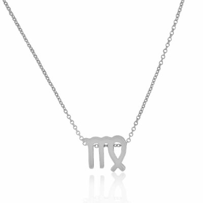 #ad 925 Sterling Silver Small Zodiac Sign Pendant Necklace 18quot; Virgo $24.99