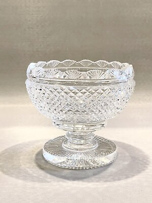#ad Antique American Brilliant Clear Cut Crystal Pedestal Bowl $175.00