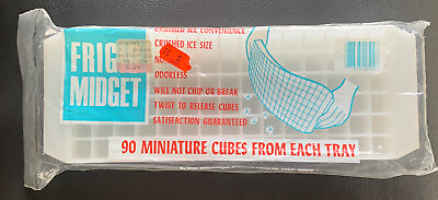 #ad Frigid Midget Plastic Ice 2 Cube Tray Makes 90 Mini Cubes NOS Unopened Vintage $9.90