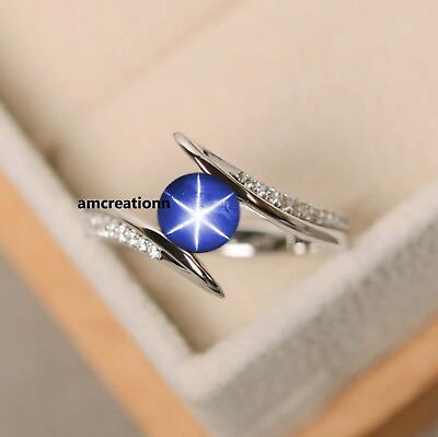 #ad Blue sapphire ring lindy star ring women ring silver ring statement ring. $40.50