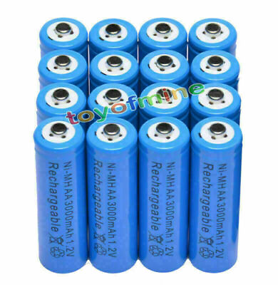 #ad 16x AA 1.2V 3000mAh Ni MH rechargeable battery 2A cell RC Blue $19.68
