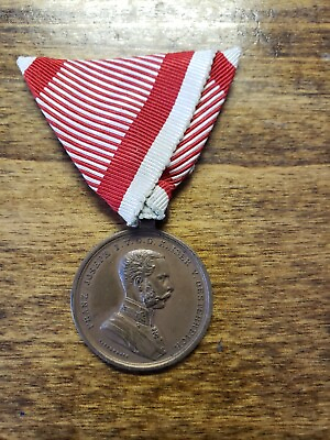 #ad Original Austro Hungarian WW1 Combat Medal 1914 1918 Kaiser Franz Joseph Bronze $65.00