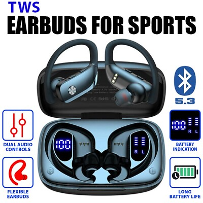 #ad Earbuds Wireless Bluetooth Headphones 5.3 TWS Earphones Charging Case Headset $23.99