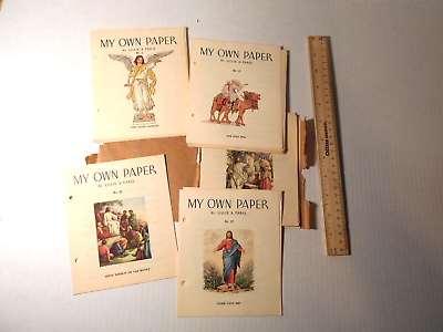 #ad Lillie Faris Children#x27;s Vintage Church Bulletin My Own Paper 1940 52 dif Bible $55.99