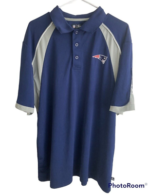#ad NFL Team Apparel Mens NE Patriots Polo Shirt Sz XL Blue Short Sleeve $12.95