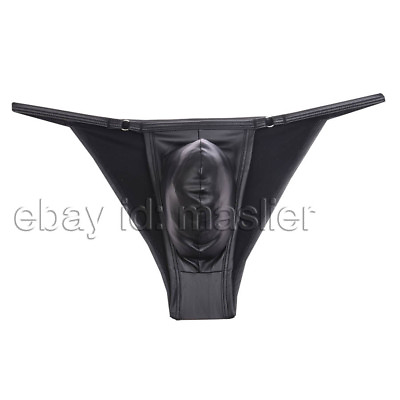 #ad Men Pouch Fashion Leather Boxer Briefs Shorts Underwear Sexy Bikini Underpants $7.11