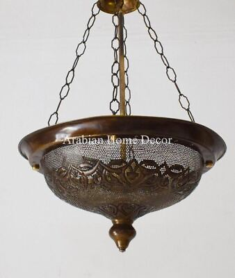 #ad Handcrafted Moroccan Oxidize Brass Ceiling light Fixture Chandelier Lamp ML04 $189.31