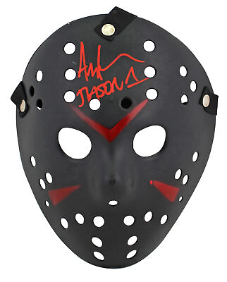 #ad Ari Lehman Friday The 13th quot;Jason 1quot; Signed Black Jason Mask w Red Sig BAS Wit $24.99
