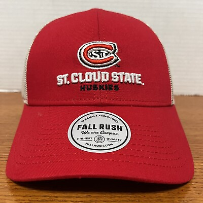#ad St. Cloud State Huskies Hat Cap Fall Rush Strap Back Red Adjustable College $12.59