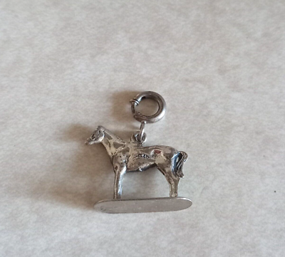 #ad Silver Horse Charm Charms on a Stand Jewelry Clip on $10.00