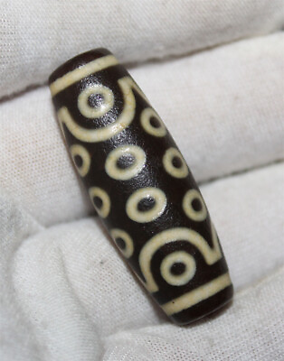 #ad Excellent Pure Tibetan Old Agate * 21Eyed * Bead 82014 $14.25