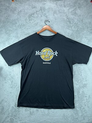#ad Hard Rock Cafe Nashville T Shirt Raised 3d Logo Classic Mens Fit XL Black Crew $21.15