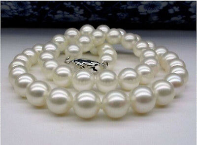 #ad Genuine Natural 10 11mm Akoya White Real Round Pearl Necklace 17 40#x27;#x27; AAA $64.99