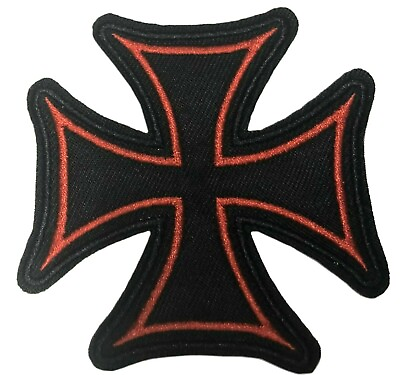 #ad Maltese Iron Cross Embroidered Patch Motorcycle Biker $5.87