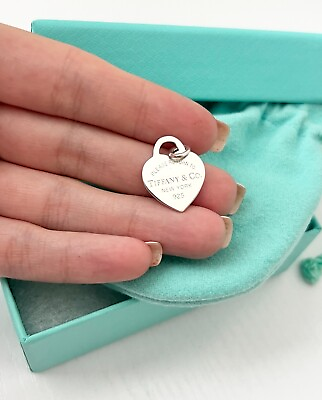 #ad Tiffany @ Co. Sterling Silver Return To Tiffany Heart Charm Pendant $300.00