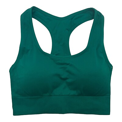 #ad All in Motion Women#x27;s Seamless Medium Support Racerback Sports Bra Green Large $7.99