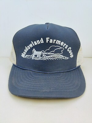 #ad Vtg Meadowland Farm Co Op Trucker Hat Snapback Cap Vintage $16.00