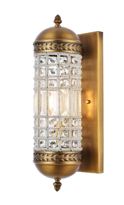 #ad French Gold with Crystal Bathroom Dining Room Hallway Light Wall Sconce Fixture $332.00