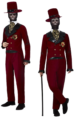 #ad Deluxe Day Of The Dead Groom Costume Mens Halloween Fancy Dress Mexican $52.05