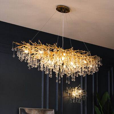 #ad Postmodern Light Luxury Chandelier Water Drop Crystal Lamp Atmosphere $1188.88