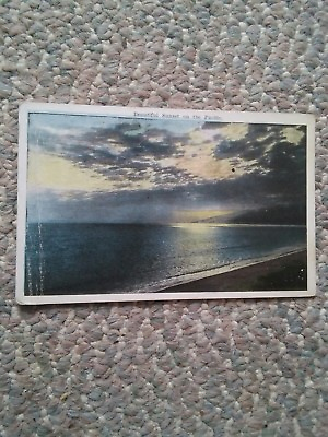 #ad 015 VTG California Postcard Company Sunset on the Pacific Unused Card $4.99
