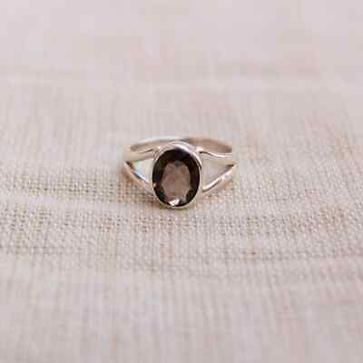 #ad Designer 925 Sterling Silver Ring Handmade Smoky Quartz Ring Wedding Ring HM867 $11.90