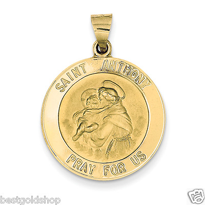 #ad 3D 20mm Saint Anthony Oval Medal Charm Pendant Solid Real 14K Yellow Gold 3.5gr $385.00