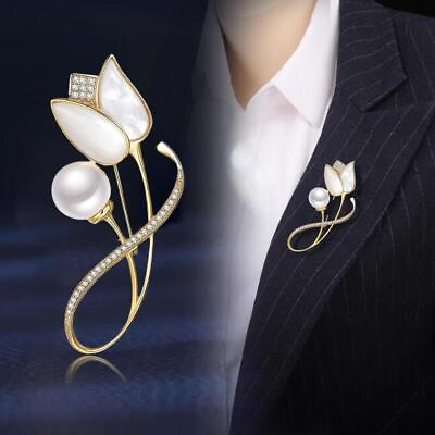 #ad Tulip Flower Brooches for Women Elegant Design Clothing Accessories P Prod $5.92