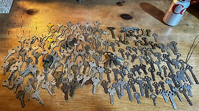 #ad 175 Vintage Antique Keys Skeleton Open Hollow Barrel Flat Lock Safe Wow 2 Pound $199.00