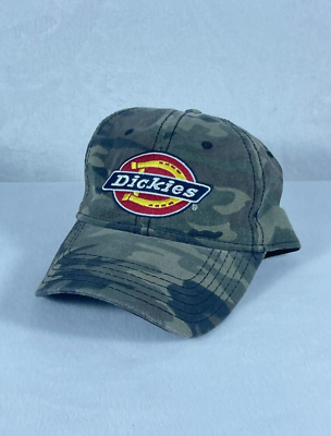 #ad Dickies Camouflage Ball Cap Hat Adjustable Strapback Green Camo Embroidered EUC $11.04