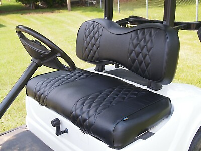 #ad 2 PCS Black EZGO Seat Cover For TXT Medalist 94 13 Golf Cart 1 2quot; Extra Cushion $109.00