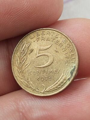 #ad COIN FRANCE 5 CENTIMES 1971 five French Kayihan coins T47 $1.39