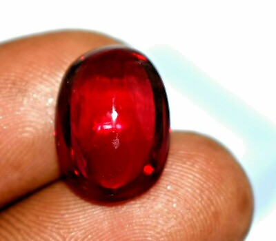 #ad Red Ruby 17.20 Ct Natural Loose Gemstone Oval Cut Cabochon CGI Certified $13.29