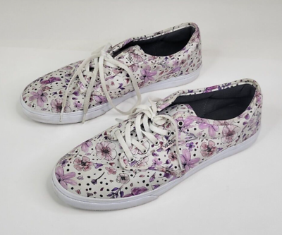 #ad Vans Shoes Authentic Womens 9 White Blue Red Floral Flowers Casual Flat $14.84