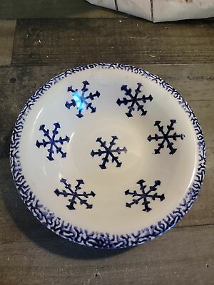 #ad Gibson white blue snowflake Xmas plate Bowl decor $6.97