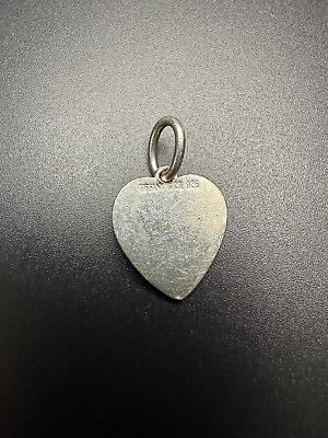 #ad TIFFANYamp;CO. Silver 925 Heart Tag Pendant No Chain $55.00