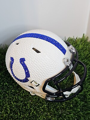 #ad Colts Bling Mini Football Helmet AUSTRIAN CRYSTALS NFL Bedazzled Riddell $349.99
