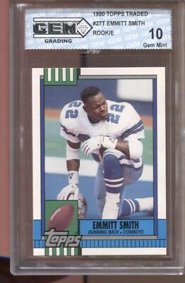 #ad 1990 Emmitt Smith Topps Traded #27T Gem Mint 10 RC Dallas Cowboys $33.99