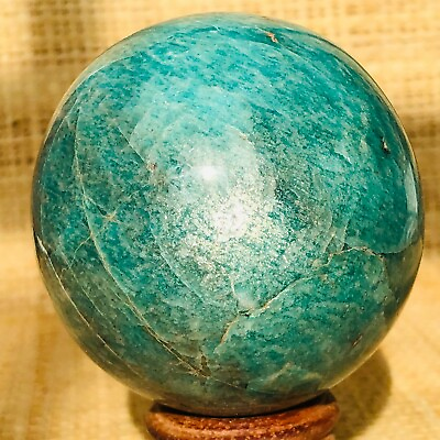 #ad 288g Natural Flashy Amazonite Ball Crystal Quartz Sphere Stone Healing Reiki $63.00