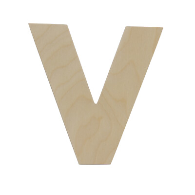 #ad Wooden Letter V 12 inch Unfinished Large Wood Letters for Crafts Woodpeckers $21.99