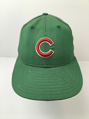 #ad Vintage Chicago Cubs New Era Hat Green Cap Size 6 7 8 USA Genuine MLB Logo $59.95