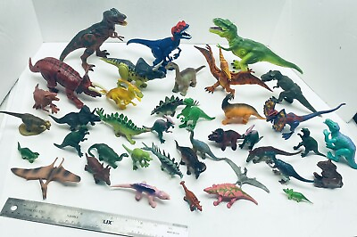 #ad Mixed Brand Lot Of 40 Dino Dinosaurs Plastic Figures Toys Various Sizes Jurassic $29.95
