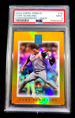 #ad RARE CURT SCHILLING 2003 TOPPS TRIBUTE CONTEMPORARY GOLD SP 25 PSA 9 MINT G1642 $799.99