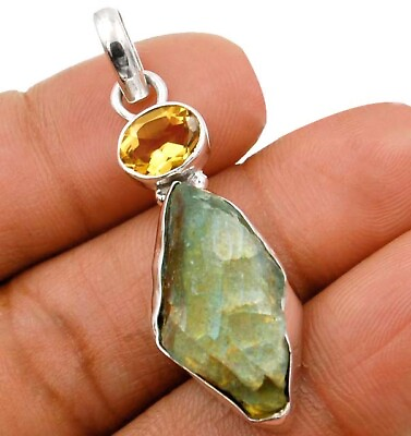 #ad Natural Labradorite Madagascar 925 Solid Sterling Silver Pendant Jewelry NW16 2 $24.99