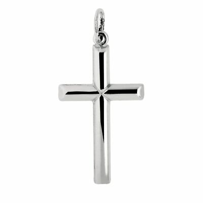 #ad #ad 1 1 4quot; Silver Medium Tube Cross Pendant Real Sterling Silver 925 $21.99