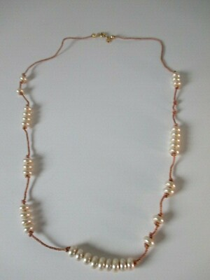 #ad J.CREW Women#x27;s Beige Rope Pearl Layer Necklace NWT 39.50 $8.55