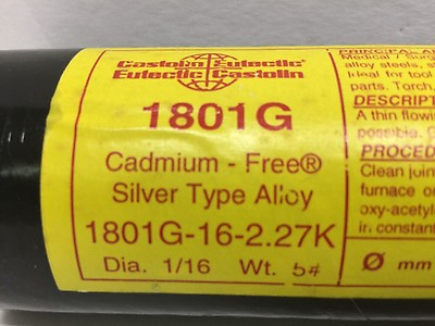 #ad Castolin Eutectic 1801G Cadium Free Silver Type Alloy $900.00